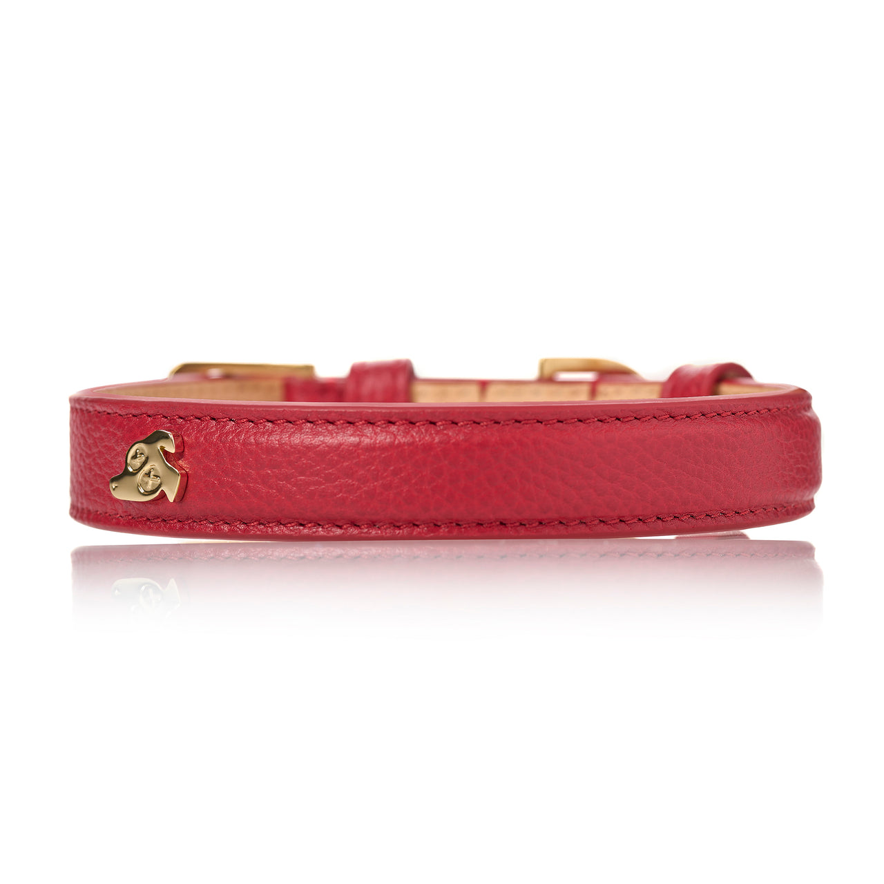 Leather Dog Collar - Spicy Red