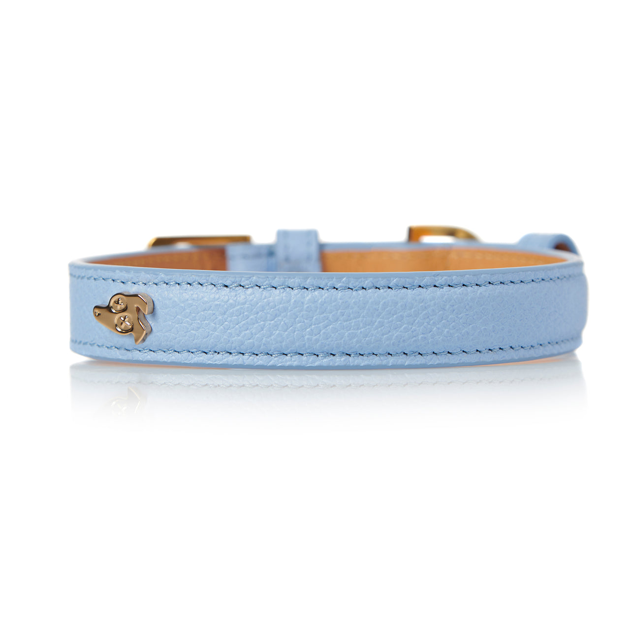 Leather Dog Collar - Ciel Blue