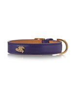 Dog Collar in Small Grained Leather - Eggplant