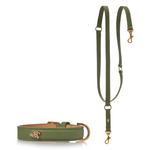 Matching Toto Dog Collar and Leash - Olive